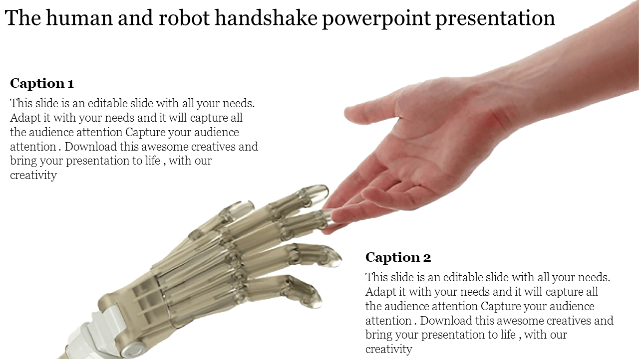 handshake powerpoint-The human and robot handshake powerpoint presentation
